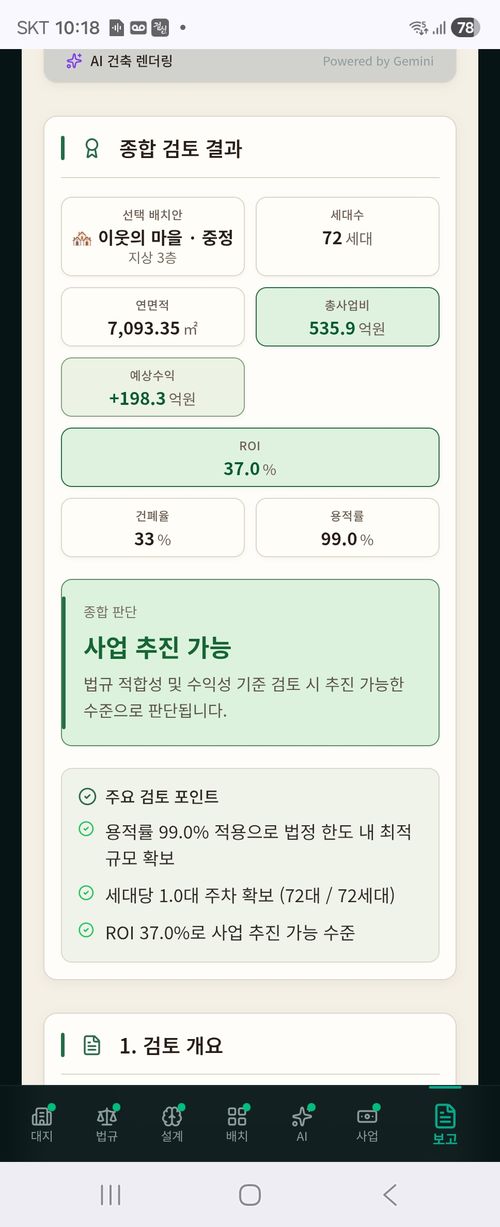 종합 검토 결과